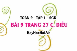 Bài 9 trang 27 Toán 9 tập 1 Cánh Diều